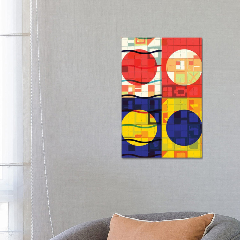Four Circles Abstract by Emmanuel Signorino - Wrapped Canvas Print, 66.04 cm H x 45.72 cm W x 3.175 cm D