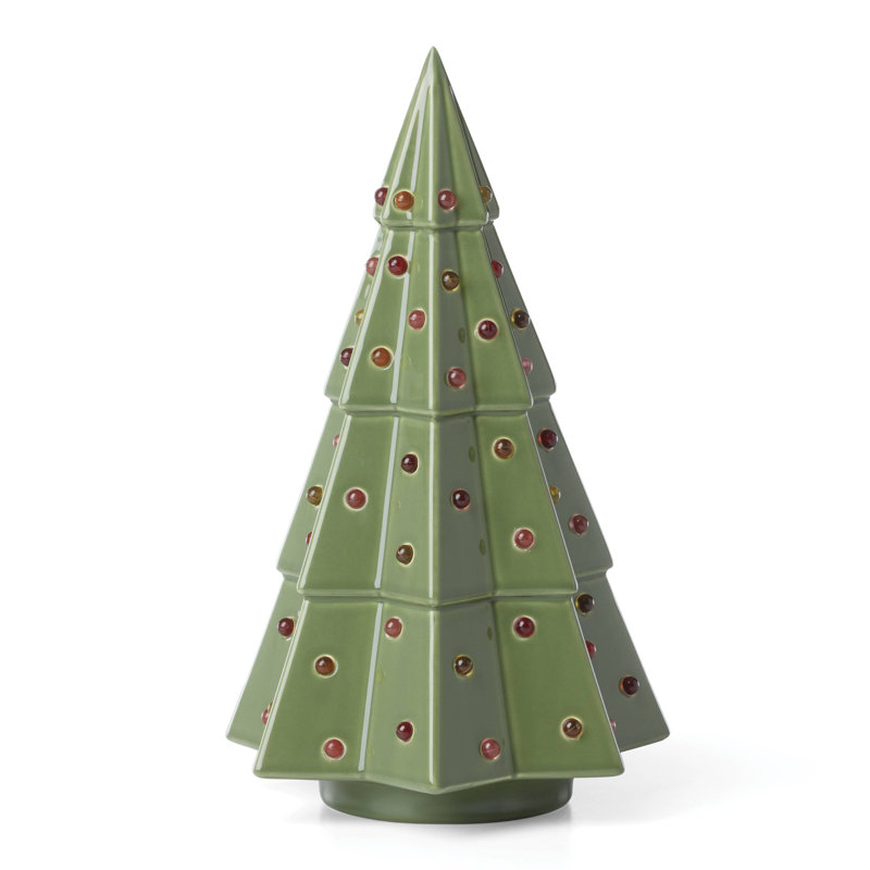 Evergreen Small Lit Tree Figurine, 11.5" H x 6.5" W x 6.5" D