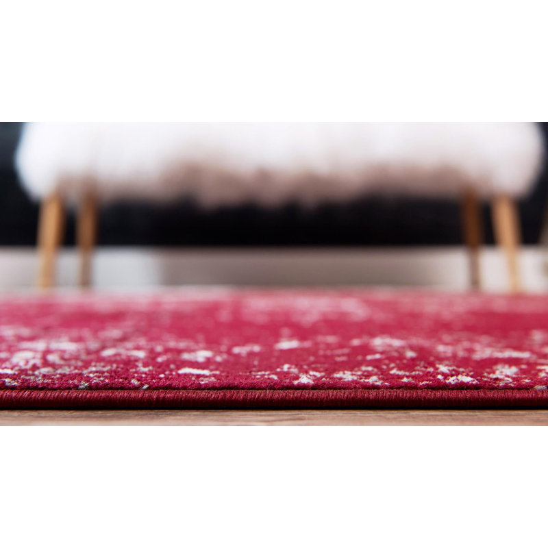 Tapis floral bourgogne Brandt, Rond 7 pi 1 po