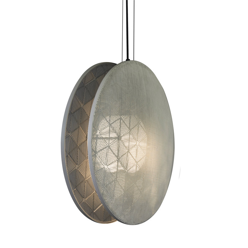 Schema Light Pendant, 14.25" H × 14.25" W × 14.25" D, White
