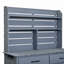 Grand banc de rempotage de jardin de 65 po de hauteur avec roues verrouillables et armoire de rangement, chariot de préparation pour îlot de cuisine d'extérieur en bois avec huche, tiroirs et tablettes de retrait pour griller-134679772