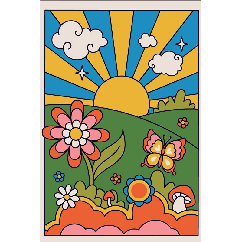 Flower Power by Vatrushka67 - Wrapped Canvas Print, 122cm H x 81cm W