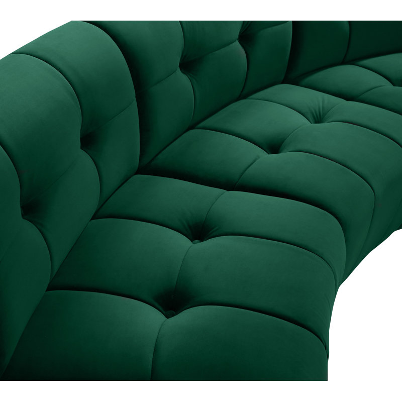 Jedson Velvet Sectional Symmetrical, Green Velvet