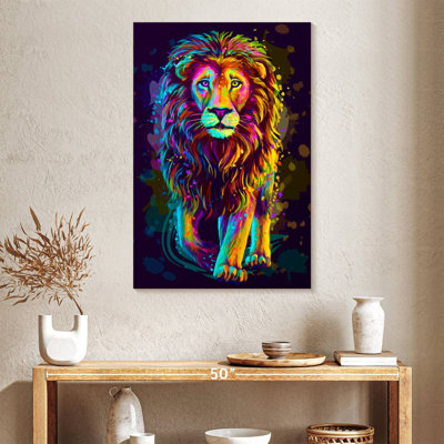 Striding Colorful Lion