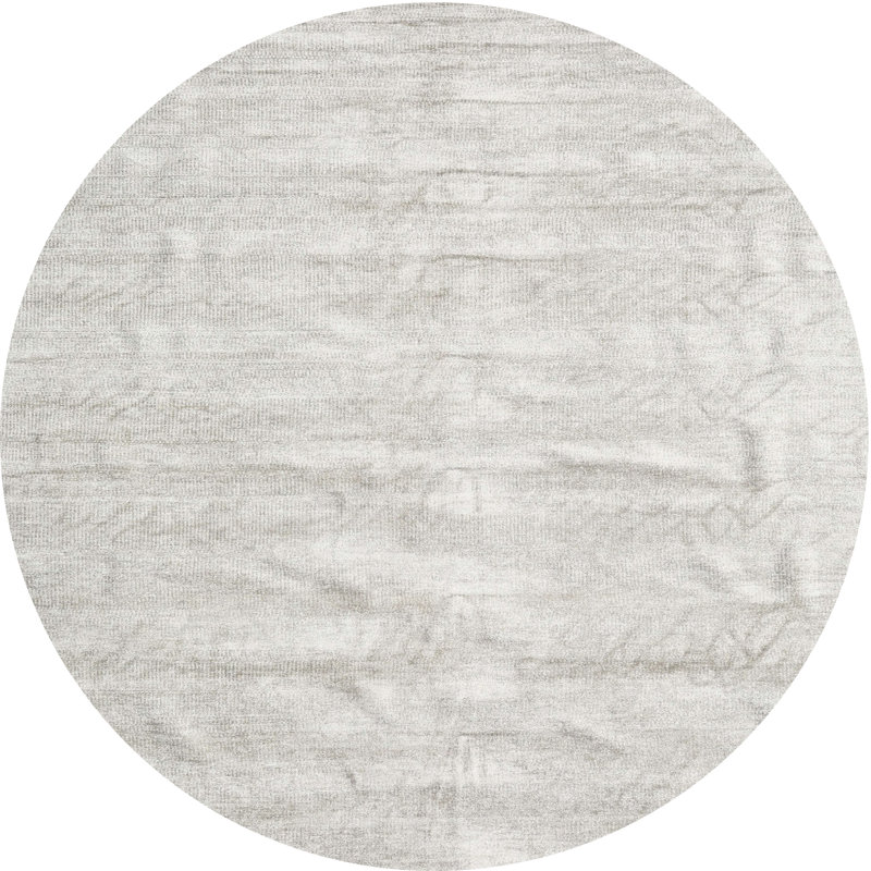 Surface beige contemporaine tapis Cait, Rond 5 pi
