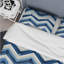 Ensemble de housse de couette à chevrons bleu cobalt et blanc rétro en polyester microfibre-1250699860