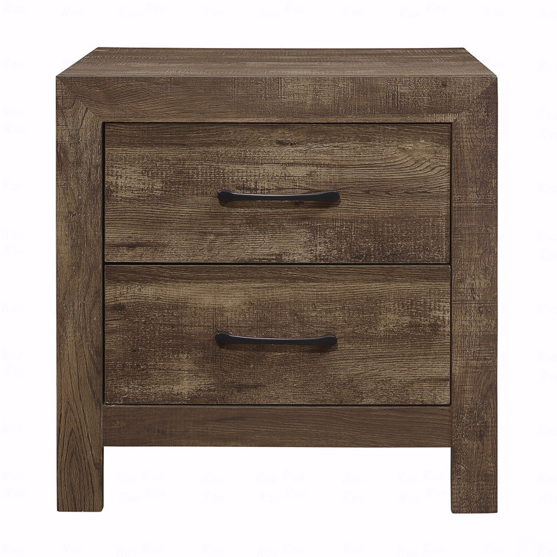 1Pc Bedroom Nightstand Of Drawers Metal Hardware Bedroom Furniture, Brown