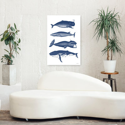 Whales 1 Piece Wrapped Canvas Wall Art