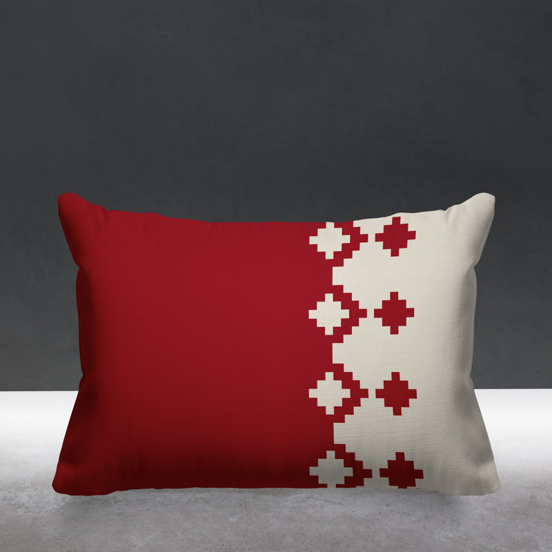 Coussin intérieur / extérieur Moki Southwestern, Rouge