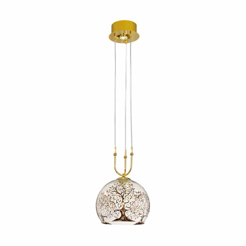 Luna 1 - Light Globe Pendant, Gold/Black/Brown, 200cm H x 30cm W x 30cm D