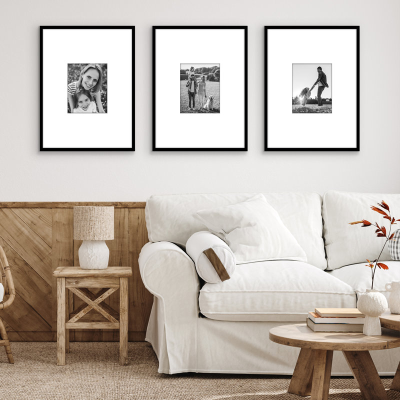 Cadre pour affiche 18 x 24 - Utiliser comme cadre 8 x 10 avec passe-partout ou cadre 18 x 24 sans passe-partout - Noir