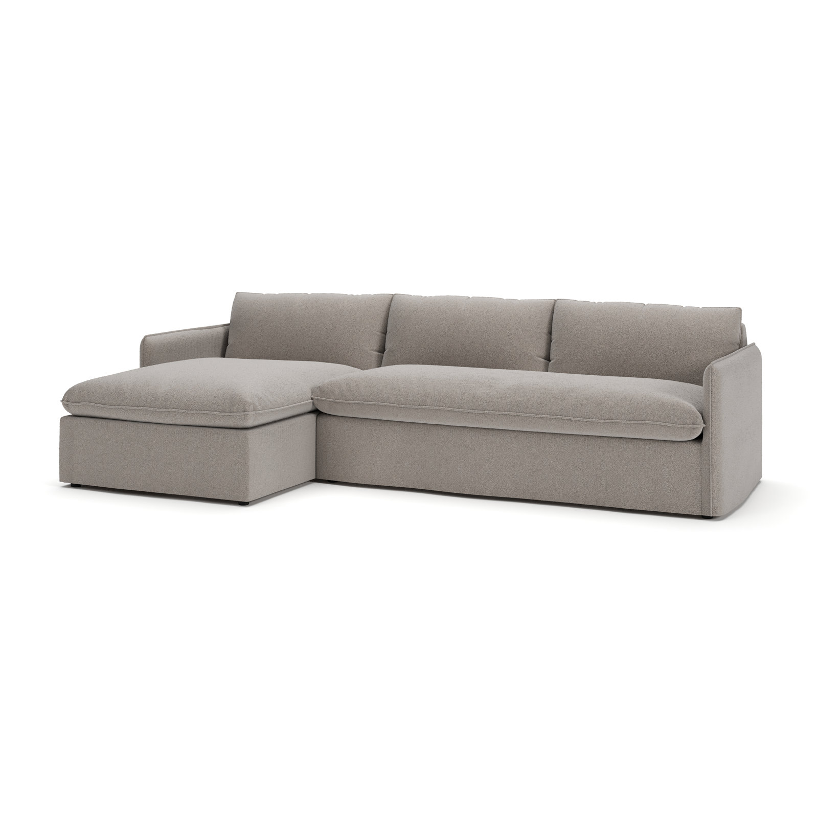 Bellatrix Sectional with Chaise, Left Hand Facing, Apollo Pebble Boucle
