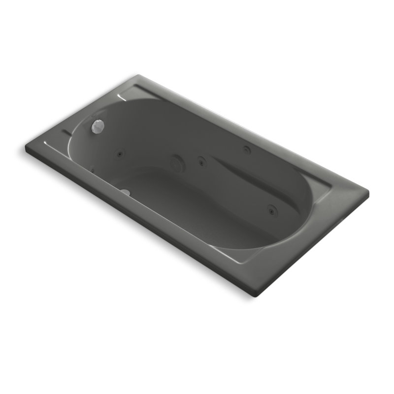 Devonshire 60" x 32" Acrylic Drop-In Whirlpool Bathtub with 8 Adjustable Jets, Thunder Grey