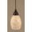 Cord Hung Mini Pendant Shown In Black Copper Finish With 10" Amber Crystal Glass-32464174-32464201-32464178