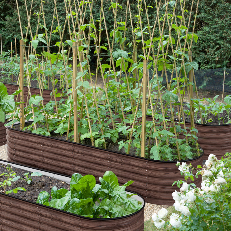 Cengizhan 9-IN-1 17‘’H Metal Raised Garden Bed, Rustic