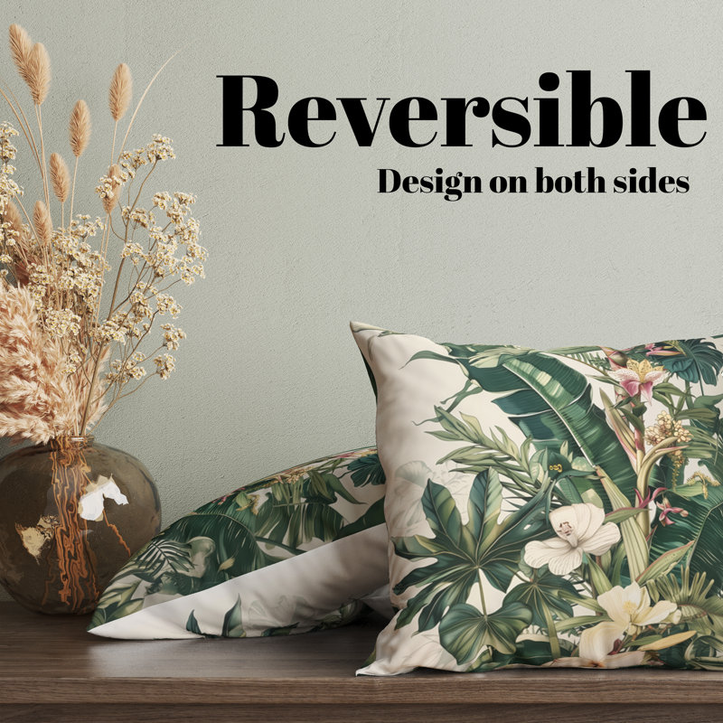 Housse de coussin réversible Floral Maximalist Floral, H 16 po x l 16 po