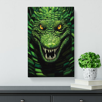 Crocodile Op Art - Wrapped Canvas