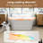 CASAINC 59" Solid Surface Freestanding Soaking Bathtub With Drain