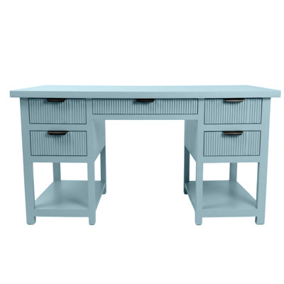 Modern Fluted Solid Wood Computer Desk