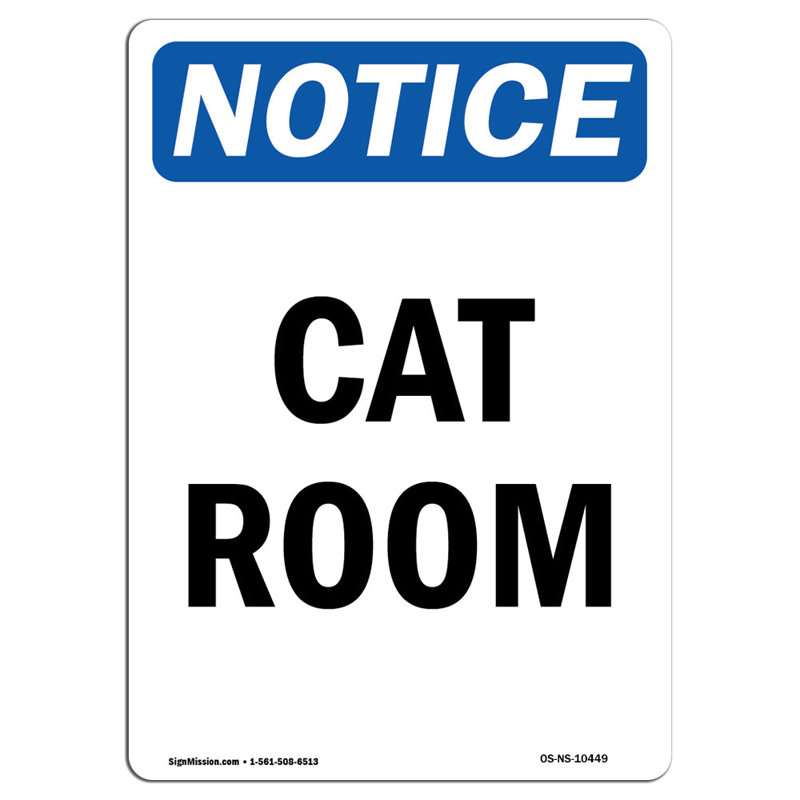 Avis de l'OSHA - Plaque pour chat, H 24 po x l 18 po x P 0,1 po