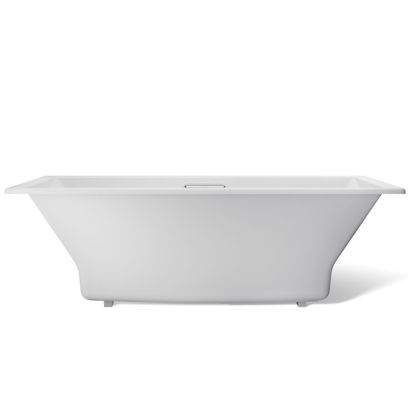 Underscore 60" x 32" Drop In Soaking Acrylic Bathtub, White, 23" H x 42" W x 72" D