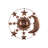 Metal Indoor Outdoor Sun and Moon Bronze Wall Decor with Stars