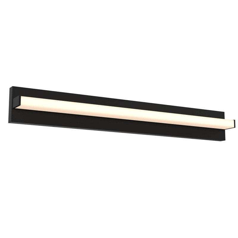 Ledge 24 Inch Adjustable Linear Vanity, 4.75" H x 36" W x 3.75" D, Black, 32 W
