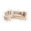 Canapé modulaire or capitonné avec revêtement en bois taupe