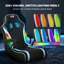 Chaise de jeu sur pied avec accoudoirs, système audio intégré 2.1, lumières DEL RVB