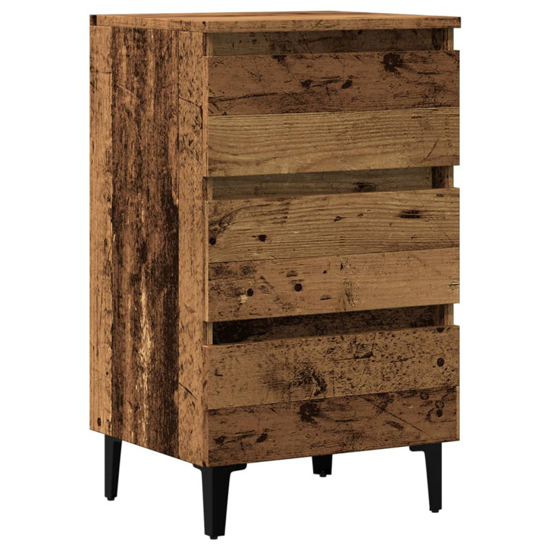 Pythagoras 40cm W Particle Board / Chipboard Bedside Table, Old Wood