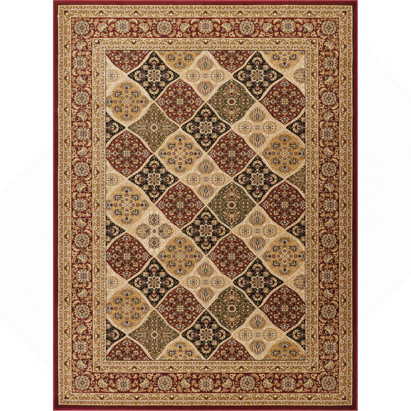 Red Area Rug, Rectangle 9'2" x 12'6"