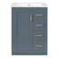 Meuble-lavabo compact 24 po avec lavabo en céramique, style moderne pour salle de bain