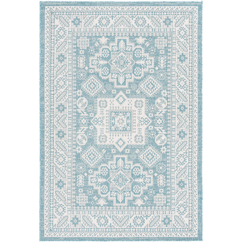 Outdoor Chand Area Rug Blue Color, Rectangle 6' x 9'
