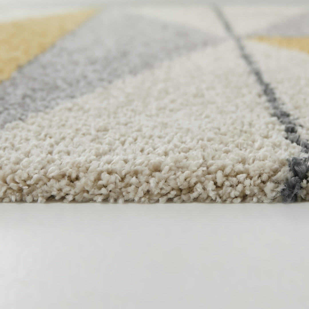 Bonifay Geometric Yellow/Gray/White Area Rug Mercury Row® Rug