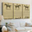 Horse Portraiture IV - Toile tendue avec châssis sur mesure - 3 pièces-1627140816