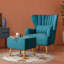 Kiro Upholstered Wingback Chair with Footstool-38292153