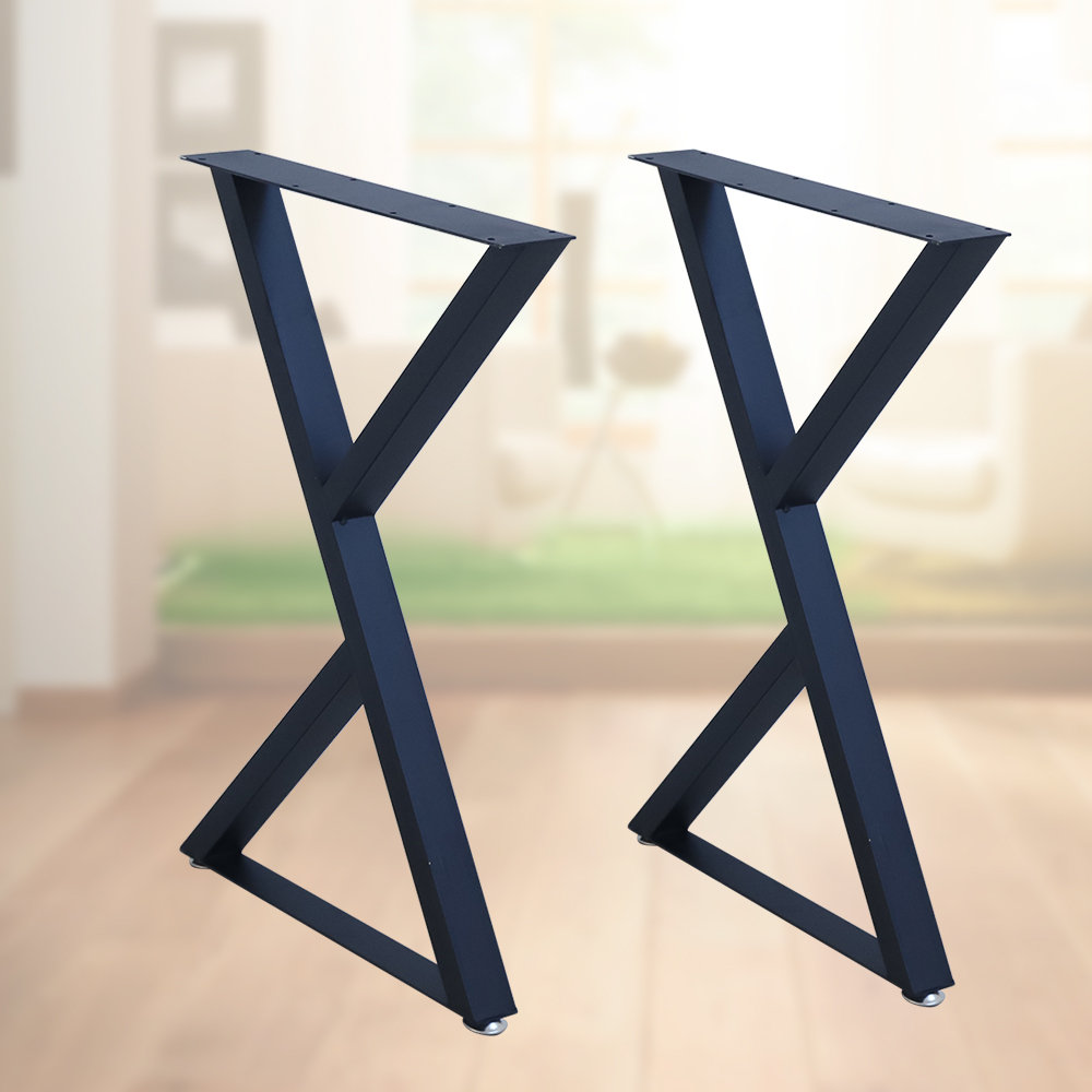 Curtsinger Modern Wrought Iron Triangle Table Legs (Set of 2) Corrigan Studio® 