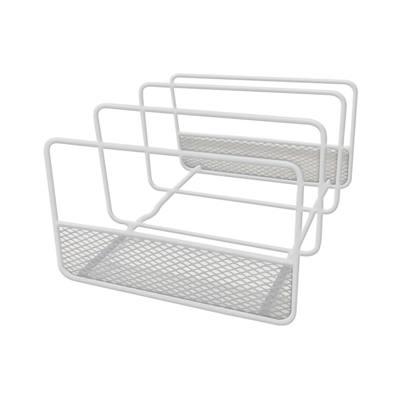 Support de cuisine en grillage et en fil de cuisine | Support en métal pour couvercles de casseroles et de casseroles | Blanc