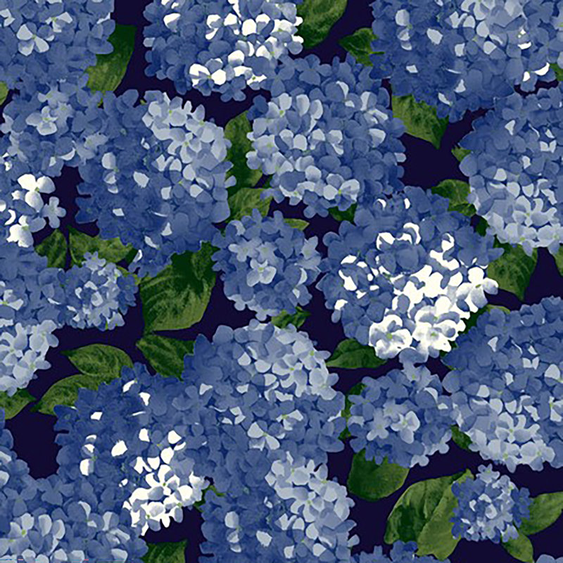 Outdoor Chair Cushion with Ties, Hydrangea Midnight