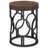 20" Round Industrial Side Table With Metal Openwork Frame, Rustic End Table Nightstand, Small Accent Table With Wood Top, Easy Assembly