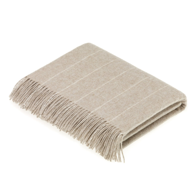 Jeté en laine mérinos , Beige