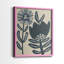 «Blockprint Folk Flowers I», reproduction encadrée de qualité supérieure - prête à être accrochée - aucun clou requis - aucun clou requis-2066086130-2066086092