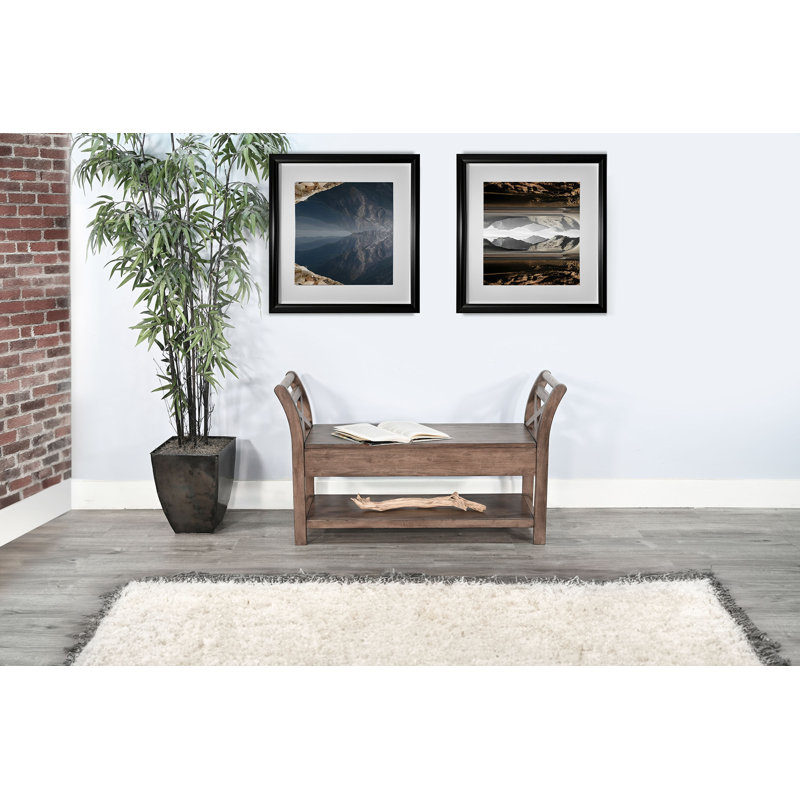 Sorush Solid Wood Storage Bench, Buckskin