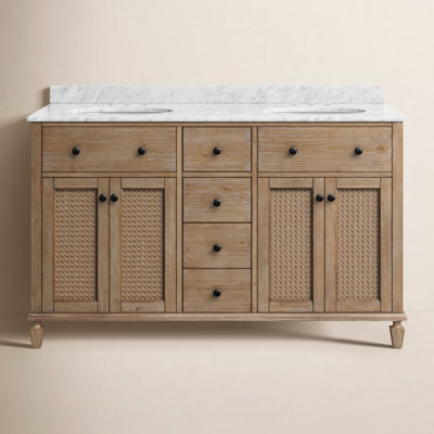 Berkely 55'' Double Bathroom Vanity with Marble Top