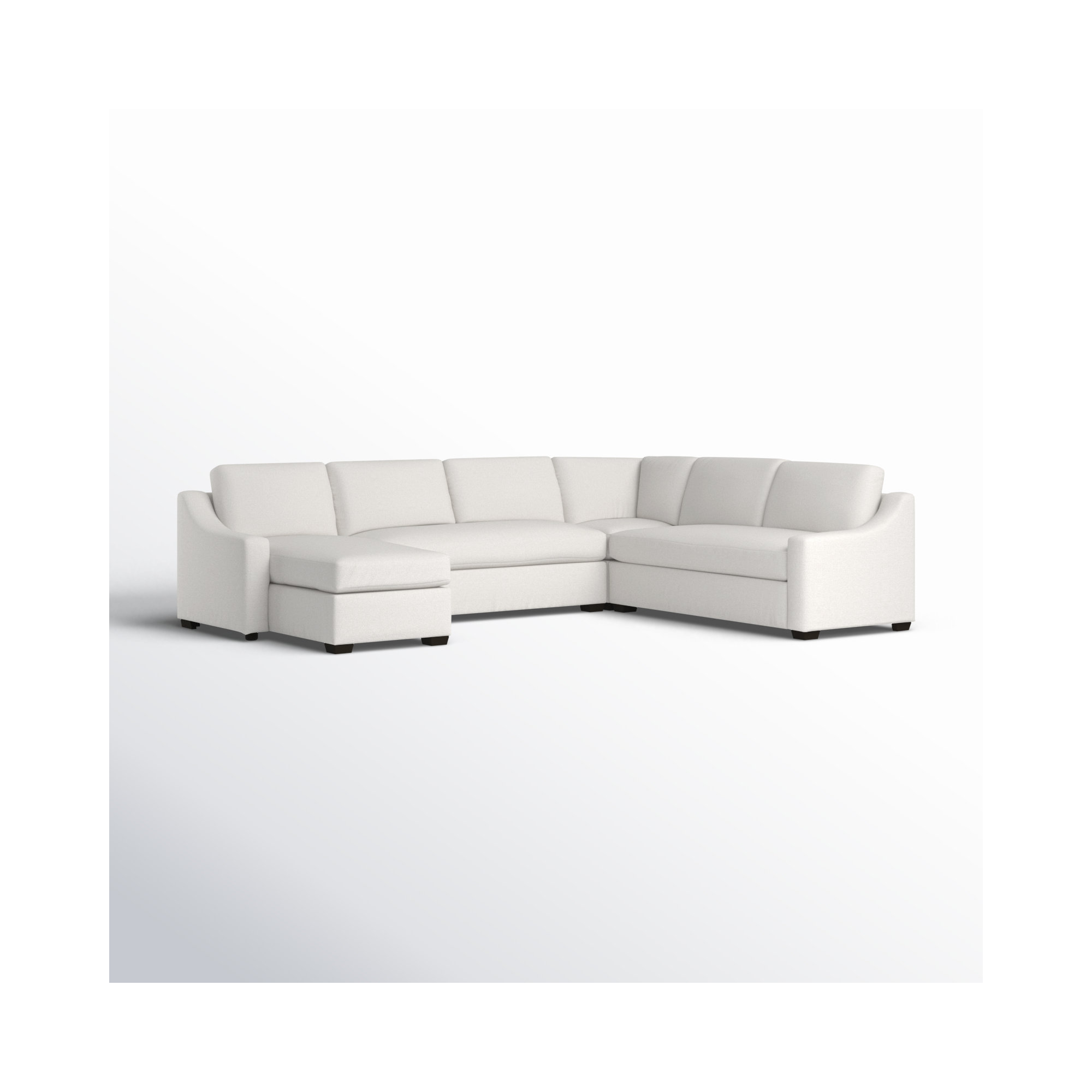 Cranbrook Upholstered U-Sectional, Right Hand Facing, Nomad Snow Crypton® Chenille