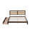 Queen Size Boho Solid Wood Platform Bed with Rattan Headboard,  Coastal Bedroom Furniture-272841178-288126041-288126044