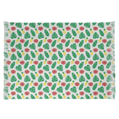 Beige tropical/Tapis décoratif vert