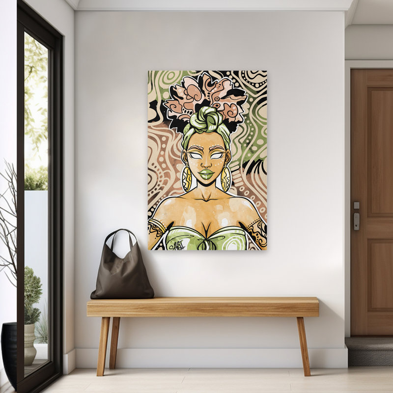 Nailah - art figuratif multicentrique, H 60 po x l 40 po
