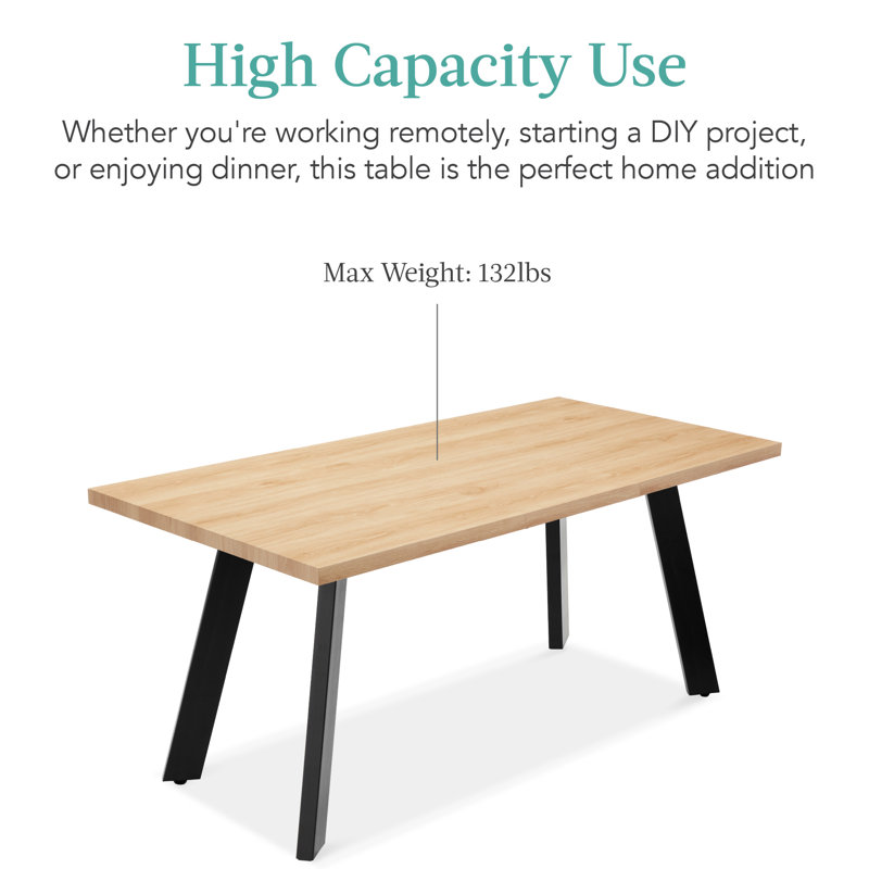 Natural Oak Extendable Dining Table with Black Steel Legs