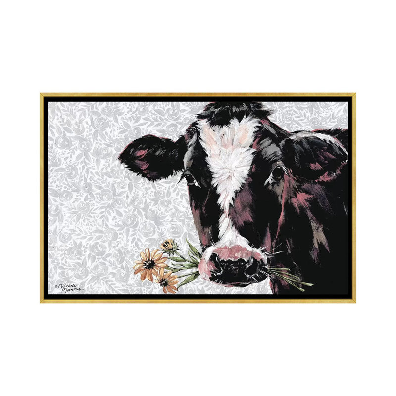 « Susie » par Michele Norman, impression, H 26 po x l 40 po x 1,5 po, Toile encadrée d'or, Pas de tapis